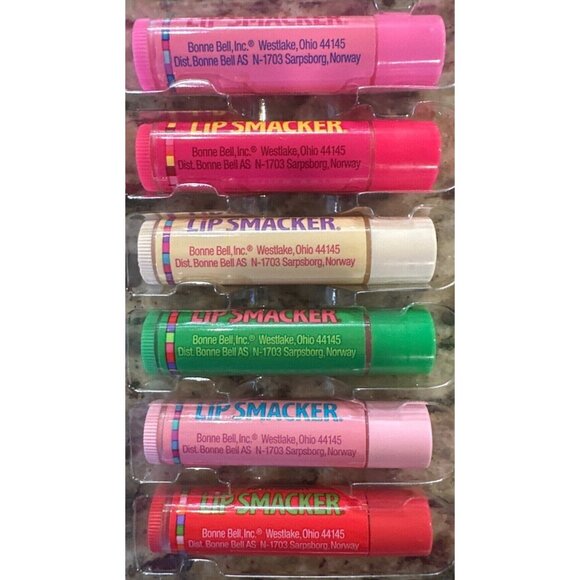 Vintage Bonne Bell Lip Smacker Wondrous Winter Lip Balm Set 6 Flavors w/Zip Pouc - Picture 3 of 7